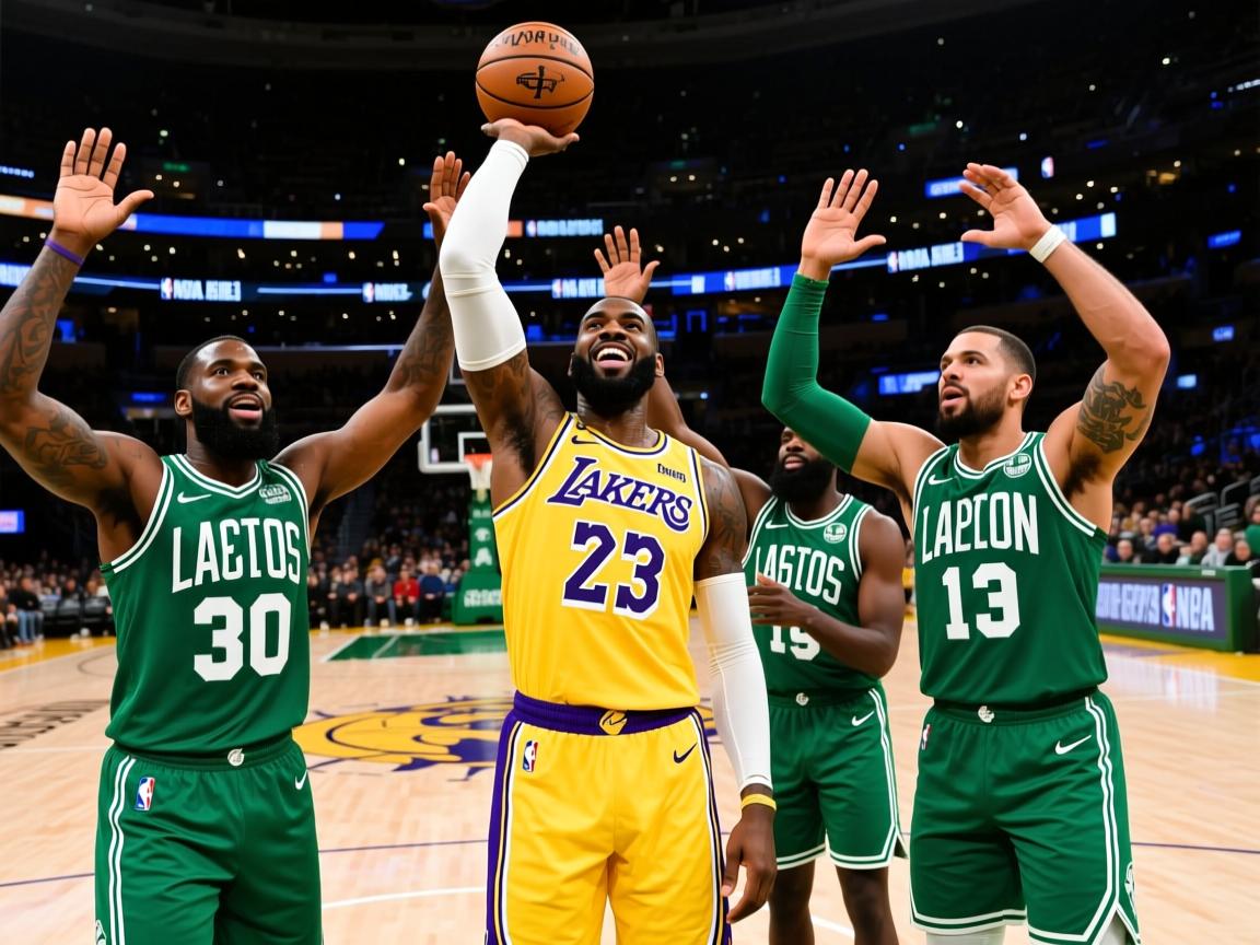 NBA常规赛完胜绿军，湖人队逆袭暂居西部榜首  第1张